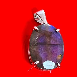 Natural Labradorite  925 Sterling Silver Pendant